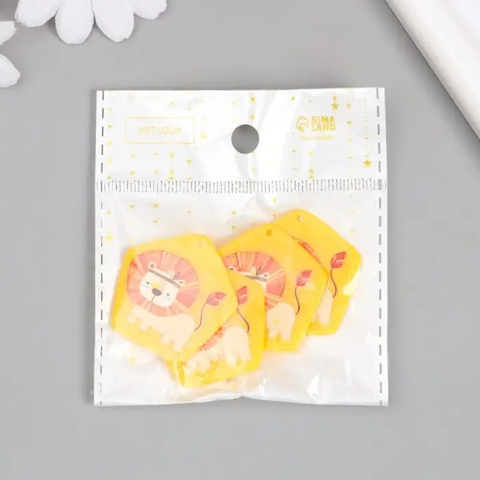 Декор для творчества акрил "Львёнок-индеец" 0,2х3,4х3,4 см