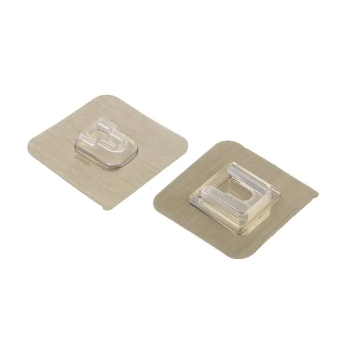 Комплект настенных держателей ТУНДРА с клейкой поверхностью, 60&times;60&times;10 мм, цвет никель