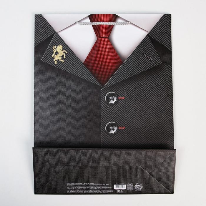 Пакет подарочный ламинированный, упаковка, &laquo;Джентльмен&raquo;, L 28 х 38 х 9 см