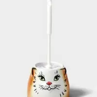 Ёршик для унитаза с подставкой &laquo;Кошка&raquo;, фарфор, МИКС