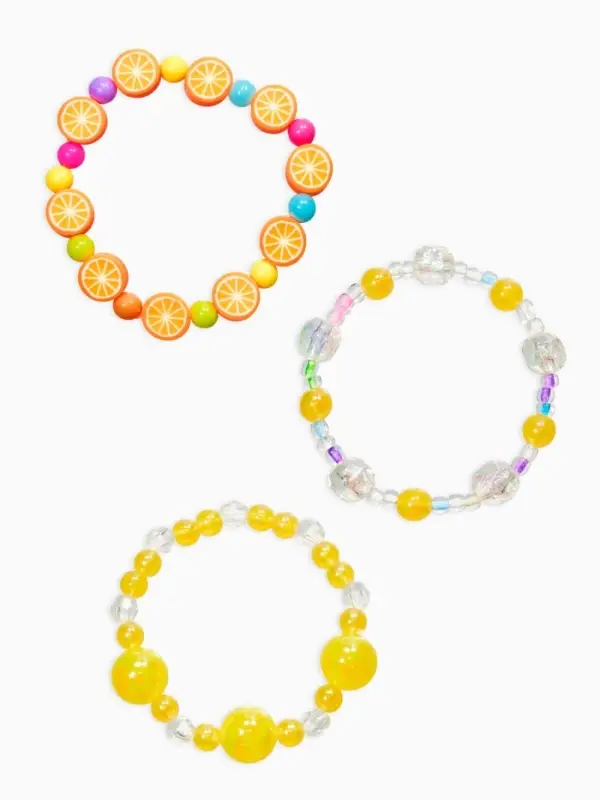 Браслет детский &laquo;Выбражулька&raquo;, 3 шт. набор, фрукты, цветной