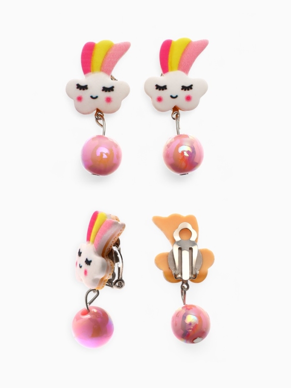 Набор детский "Выбражулька" единорог 4 пр-та: кулон, браслет, кольцо, клипсы  цв. разноц