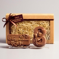 Бельгийский шоколад, 2 в 1 &laquo;Поздравляю + Восьмёрка и тюльпаны&raquo;, 160 г