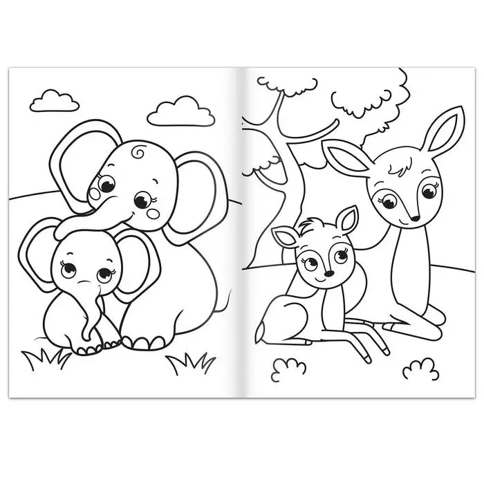 Раскраска &laquo;Кто чей малыш?&raquo;, 16 стр., формат А4