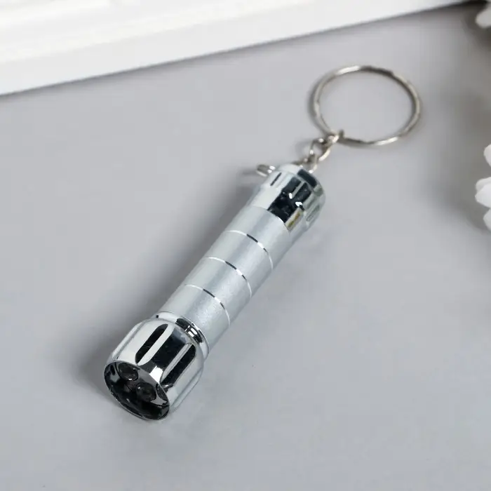 Фонарик на кольце "Полоски" 5 диодов МИКС 7,3х1,9х1,9 см