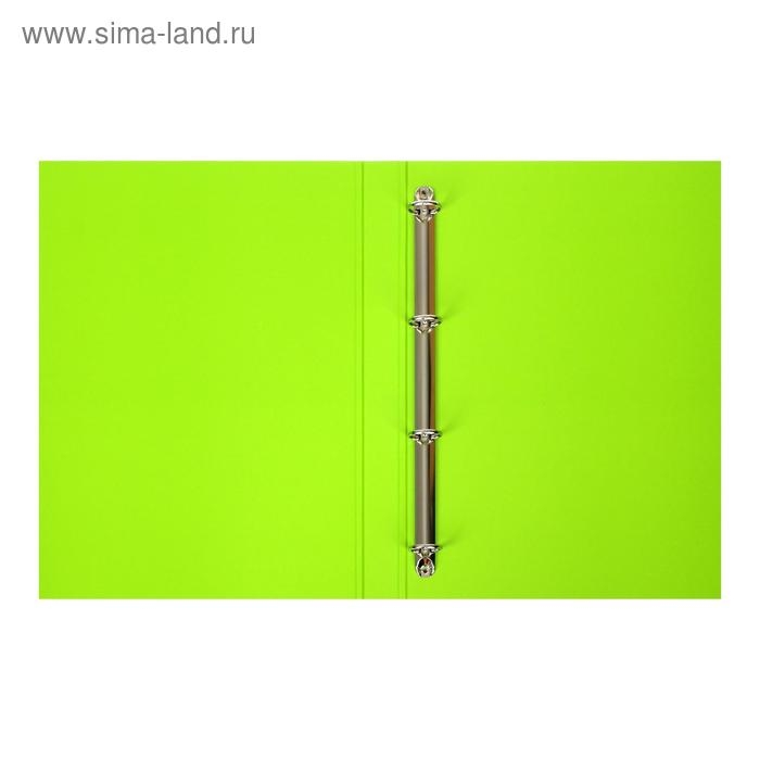 Папка на 4 кольцах А4, ErichKrause Accent, 35 мм, 1750 мкм, черная/салатовая