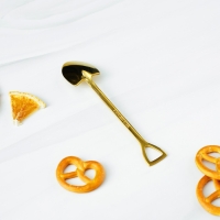 Ложка десертная из нержавеющей стали Magistro &laquo;Лопата&raquo;, длина 12 см, цвет золотой