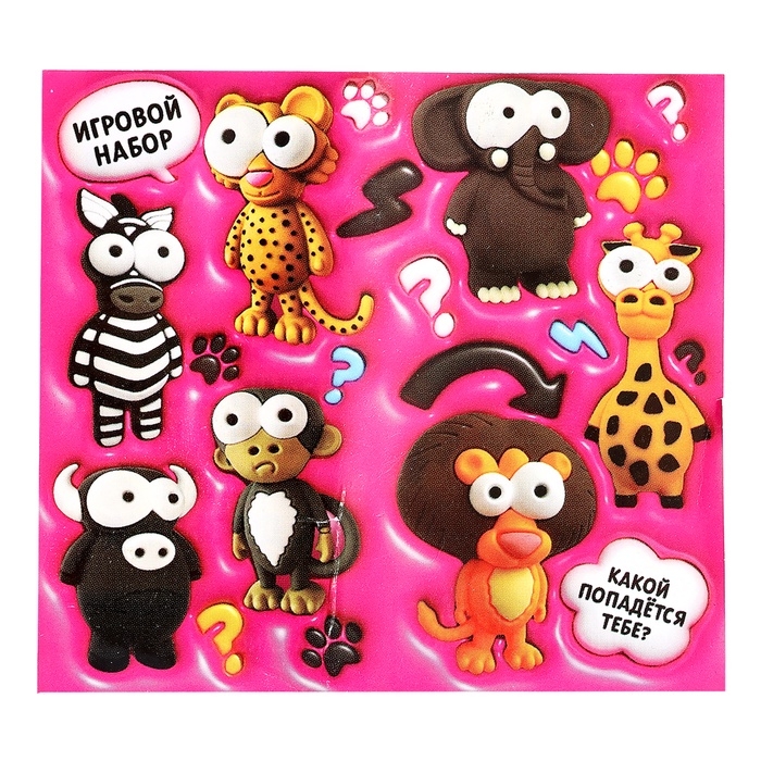Игровой набор Funny Box &laquo;Зверятки&raquo;: брелок, наклейки, карточка