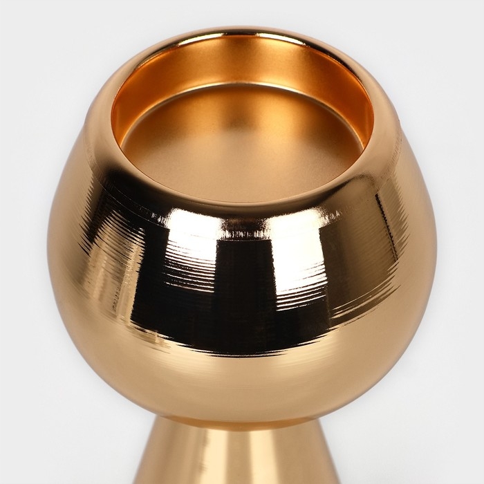 Подсвечник металл на 1 свечу &laquo;Гиацинт&raquo;, цвет золото 8 х 8 х 19 см