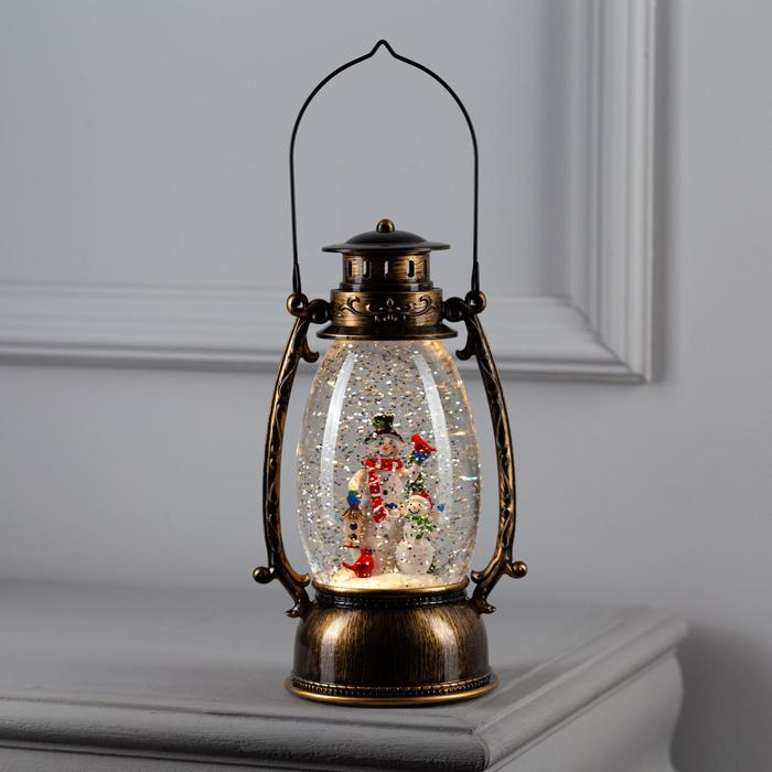 Светодиодная фигура &laquo;Два снеговика&raquo; 14 &times; 23.5 &times; 11 см, пластик, батарейки ААх3 (не в комплекте), USB, свечение тёплое белое