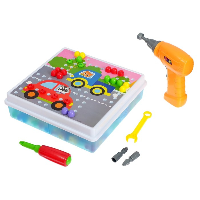 Конструктор винтовой &laquo;Конструктики&raquo; с шуруповёртом, 223 детали