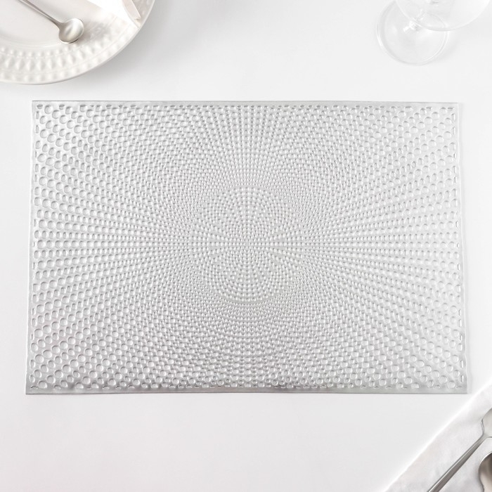 Салфетки сервировочные на стол Доляна &laquo;Ультра&raquo;, 45&times;30 см, 4 шт, цвет серебро