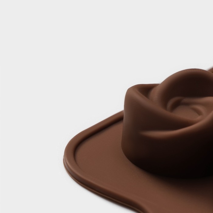 Форма для конфет и шоколада Доляна &laquo;Завиток&raquo;, силикон, 21,5&times;11,5 см, 15 ячеек (d=2,8 см), цвет коричневый