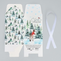 Коробка подарочная новогодняя складная &laquo;С Новым годом!&raquo;, лес, 12 х 18 х 12 см, Новый год