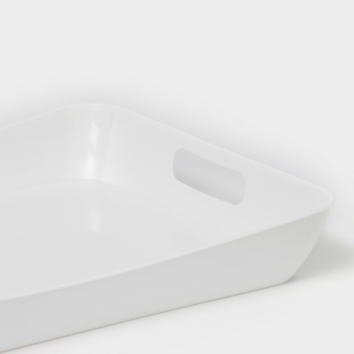 Поднос с ручками &laquo;Рондо&raquo;, 42,2&times;28,2&times;5,2 см, цвет белый