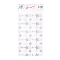 Скатерть &laquo;Звёзды&raquo;, 137х220 см, цвет серебряный