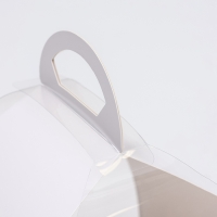 Коробка для десерта, упаковка кондитерская, белая, 15 х 15 х 18 см