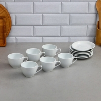 Чайный набор &laquo;Лимон&raquo;, 12 предметов, 6 чашек 200 мл, фарфор, Иран