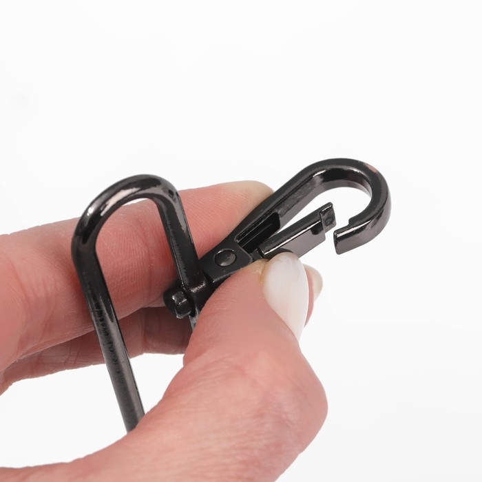 Карабин металлический, 57 &times; 49 мм / 50 &times; 3,5 мм, 3 шт, цвет чёрный