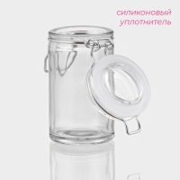 Банка стеклянная для хранения сыпучих продуктов Доляна &laquo;Оптима&raquo;, 80 мл, 4,3&times;8,2 см, с бугельным замком