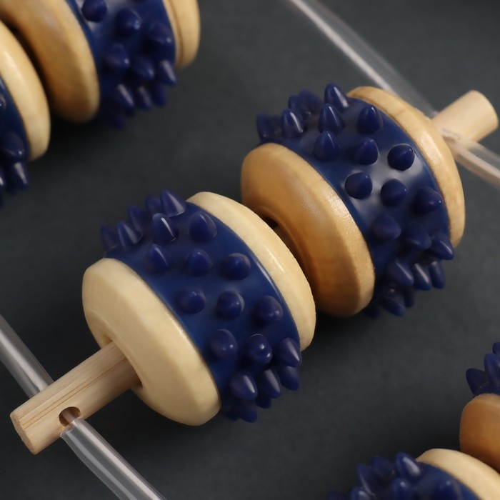 Массажёр-лента для спины, 9 звеньев, деревянный, с шипами, 84 &times; 7,5 &times; 3 см