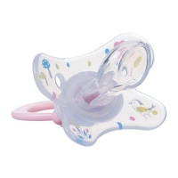 Соска - пустышка силиконовая ортодонтическая &laquo;Зайка&raquo;, от 12 мес., с колпачком, цвет розовый