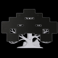 Фоторамка пластик на 12 фото 10х10, 10х15, 15х20 см "Семейное дерево"бел с золотом 58х82см