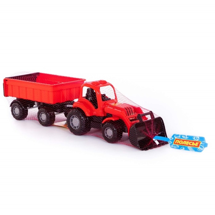 Трактор с прицепом №1 и ковшом &laquo;Крепыш&raquo;, цвета МИКС