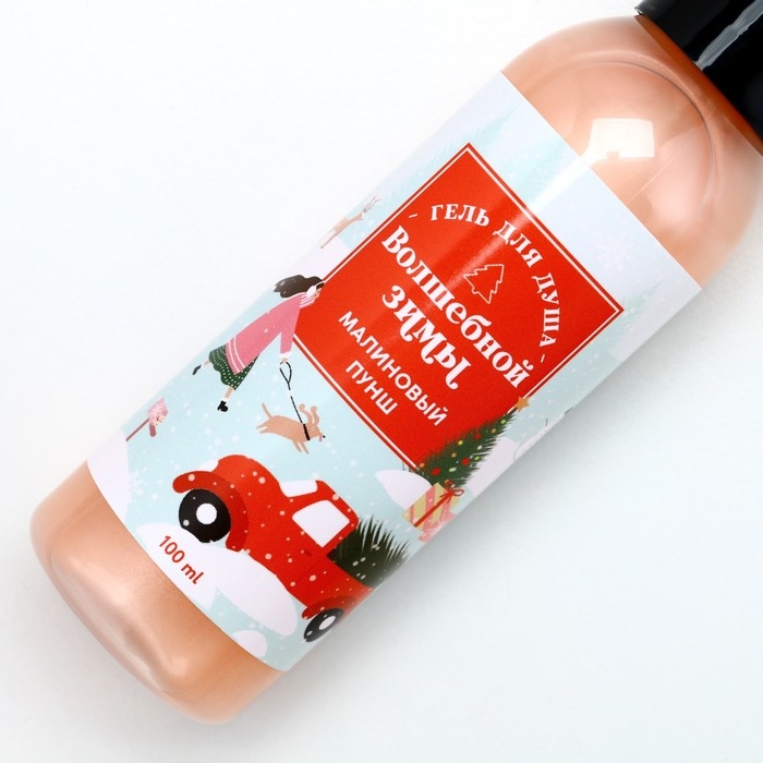 Гель для душа &laquo;Волшебной зимы&raquo;, 100 мл, аромат малиновый пунш, Новый Год