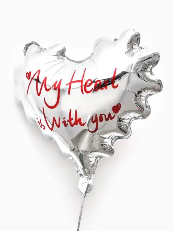 Воздушные шары фольгированные 18" сердце"Мое сердце, металлик", набор 5 штук