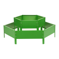 Клумба оцинкованная, 2 яруса, d = 60&ndash;80 см, h = 30 см, ярко-зелёная, Greengo