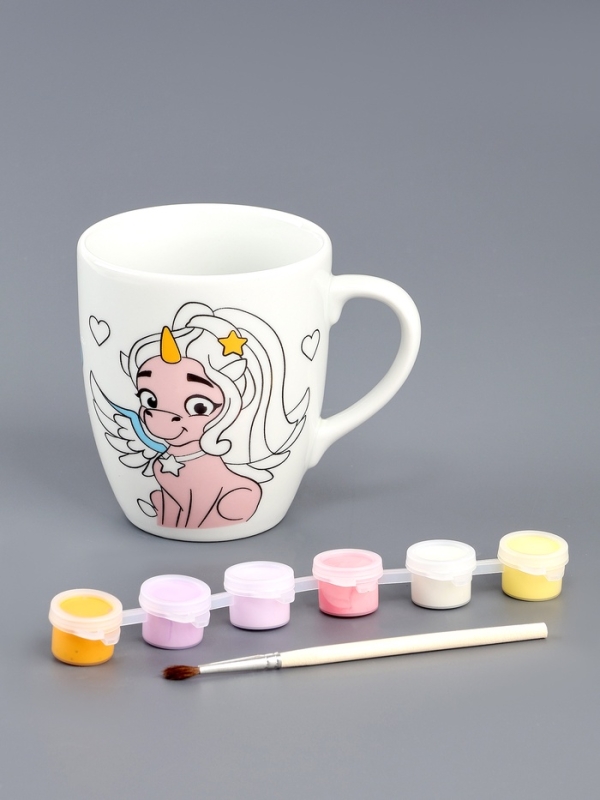 Роспись кружки красками - частичное заполнение "Прекрасная принцесса"