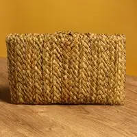 Сумка клатч плетёная из сиграсса 26х16х3 см, цв. бежевый