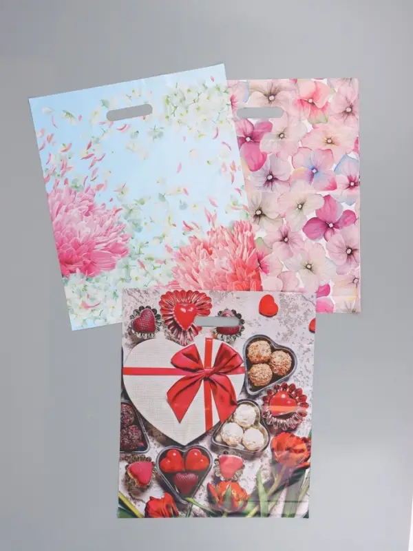 Пакет "50) "Ассорти" Артпласт (х50/500", полиэтиленовый с вырубной ручкой, 38 х 45 + 3 см, 50 мкм 10