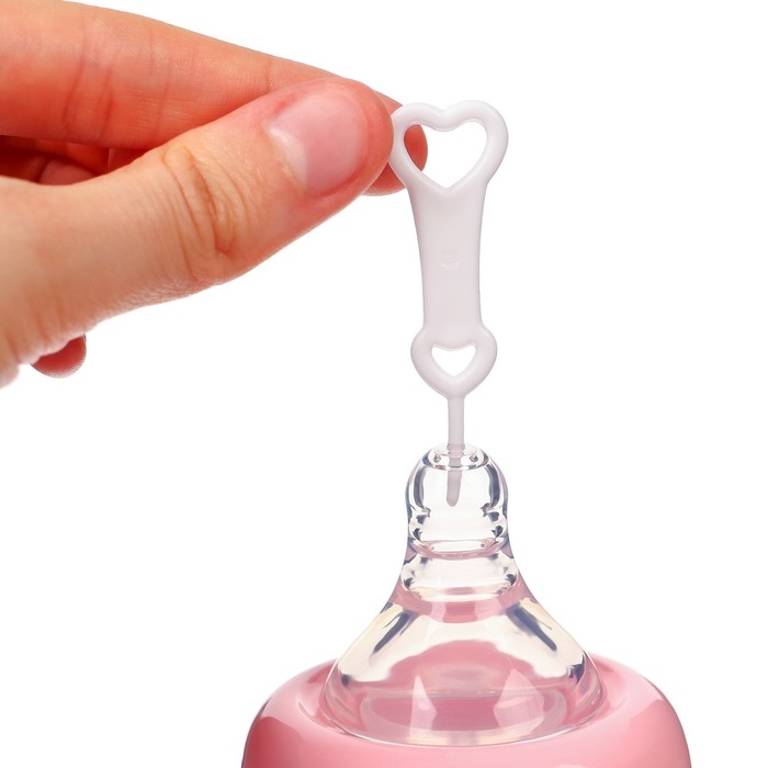 Бутылочка для кормления, ШГ &Oslash;50мм,180 мл, +0мес., цвет розовый