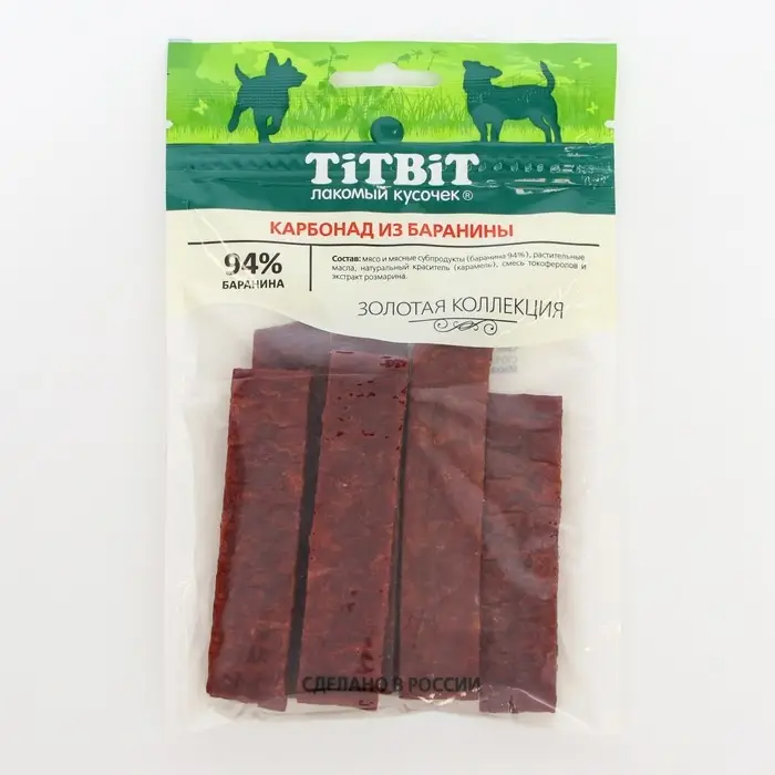 Лакомство для собак Titbit Карбонад из баранины "Золотая коллекция", 70 г