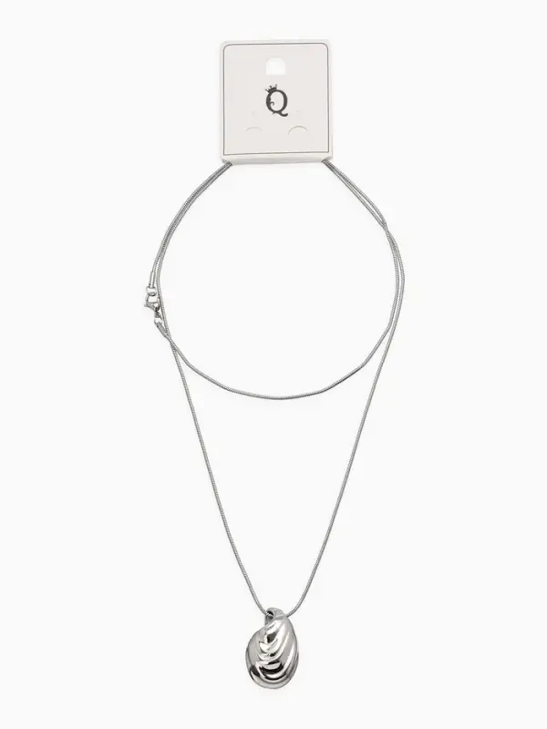 Кулон на цепочке "Ракушка", цвет серебро 75см