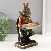 Сувенир полистоун с подставкой для мелочей "Лягушонок дворецкий" 27,5х13,5х9 см