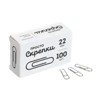 Скрепки канцелярские GLOBUS, 22 мм, 100 шт., без покрытия