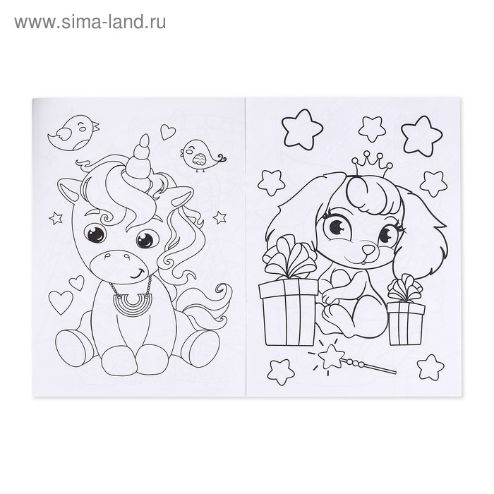 Раскраска для девочек &laquo;Милые зверюшки&raquo;, 16 стр., А4