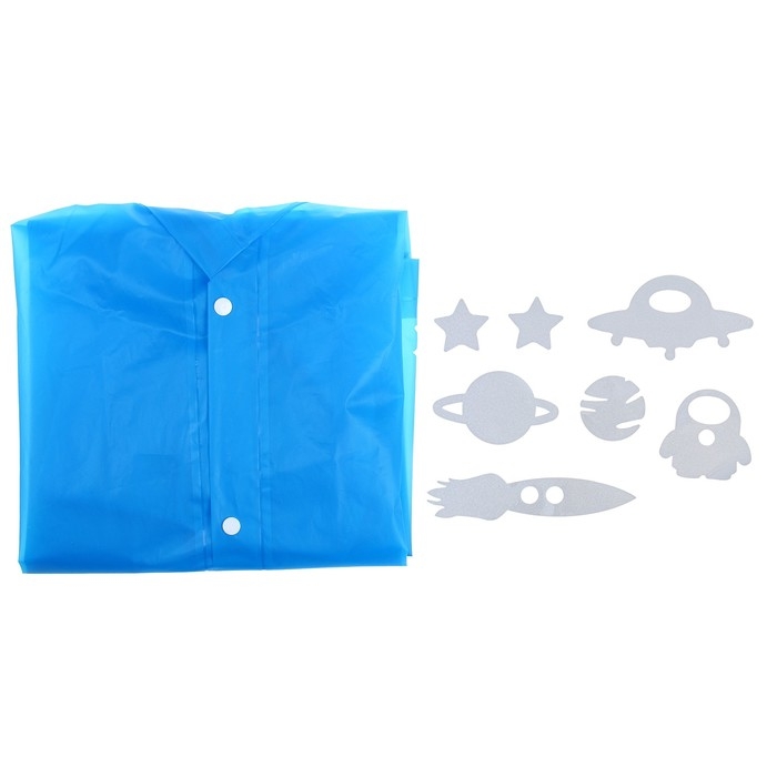 Дождевик &laquo;Космос&raquo; со светоотражающими наклейками, рост 120-160 см