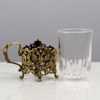 Подстаканник со стаканом "Лучший рыбак", 12,5 х 12,5 х 13 см