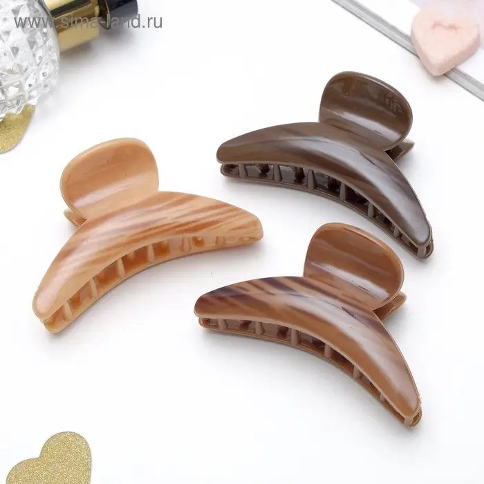 Крабик для волос &laquo;Мадера&raquo;, 8 см, МИКС