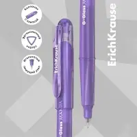 Ручка гелевая ErichKrause "G-Glass Stick Manga" черная, игольчатый узел 0.5 мм, увеличенный запас чернил, микс