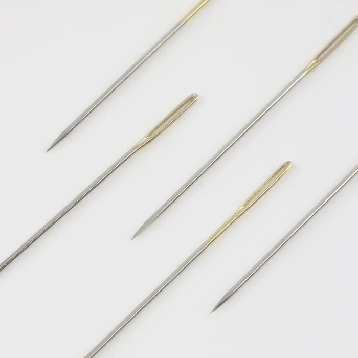 Иглы швейные для гобелена, d=1.15 мм, 4 - 4.8 см, с золотым ушком, 6 шт.