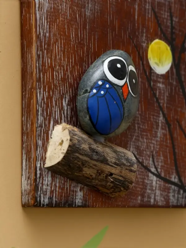 Панно "Воробушек" дерево 10х10х2,5 см