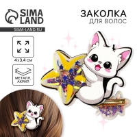 Заколка для волос, шейкер &laquo;Котейка&raquo; 4 х 3,4 см