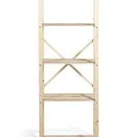Стеллаж деревянный 5 полок 142 х 50 х 28 см, с регулируемыми полками