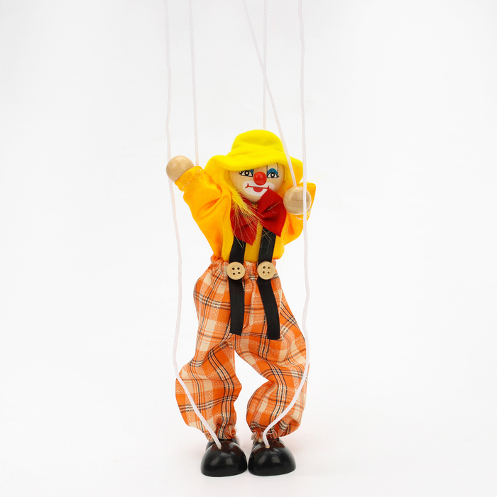Дергунчик-марионетка на ниточках &laquo;Клоун в шляпе&raquo;, цвета МИКС