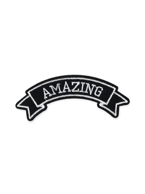 Термоаппликация Amazing, 10&times;3.6 см, фасовка 10 шт., серая